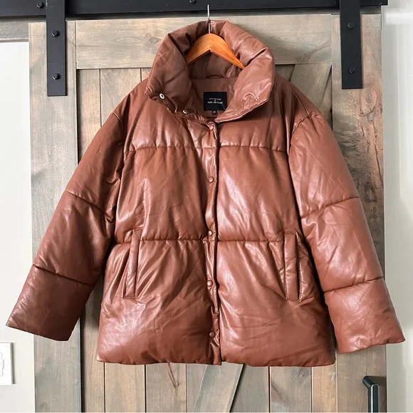 Avec Les Filles Fax Leather Puffer Jacket - Picture 9 of 10